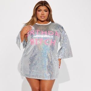 Plus Size Birthday T-shirt Dress